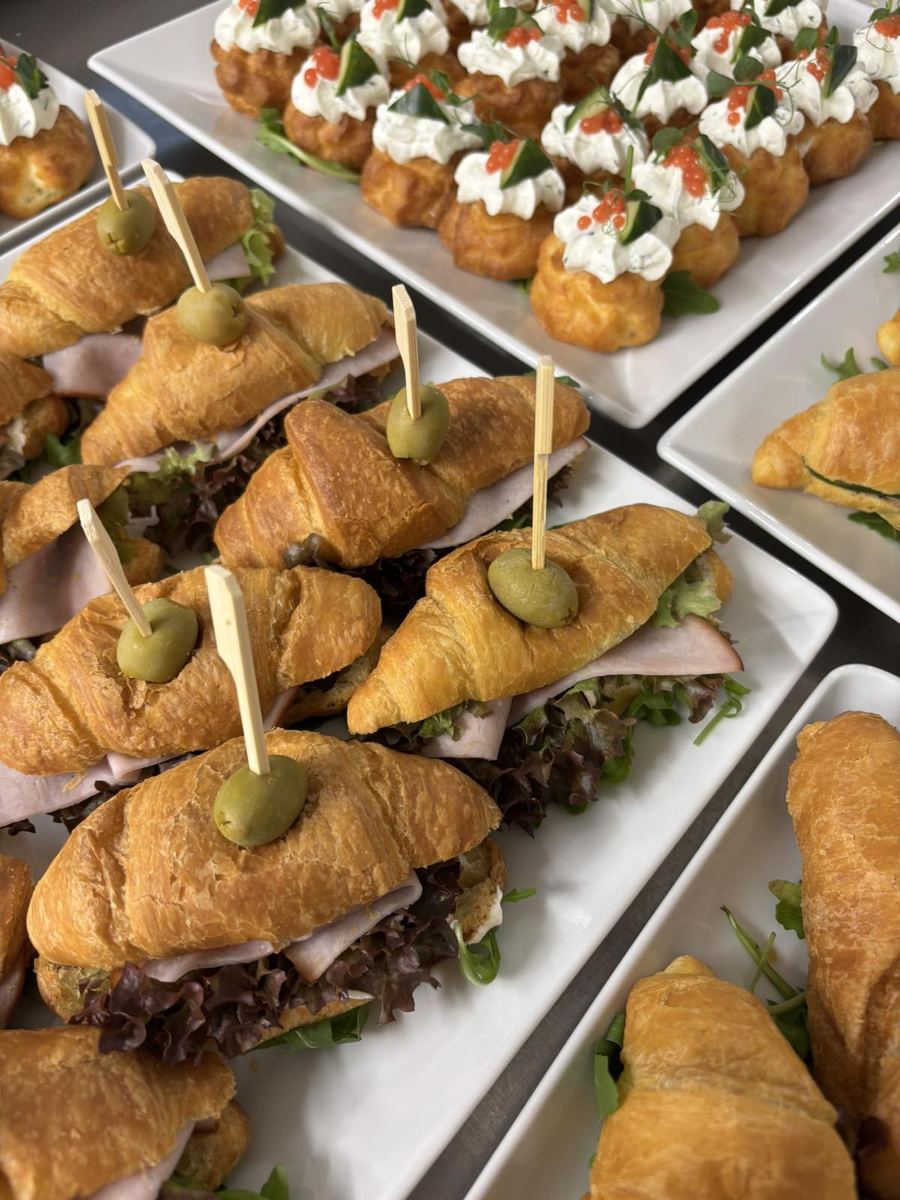 Mini croissants with cured meats